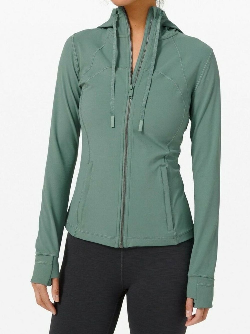 Lululemon Green Hooded Full Zip Athletic Jacket Size 8